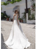 Scoop Neck Ivory Satin Simple Chic Wedding Dress